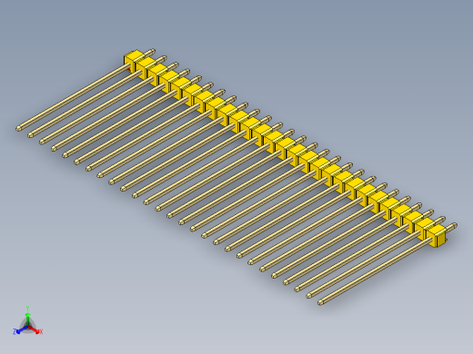 彩色公头100mil（2.54mm）系列-DS1021_yellow_1x27p_100mil_Type43_rev1.0