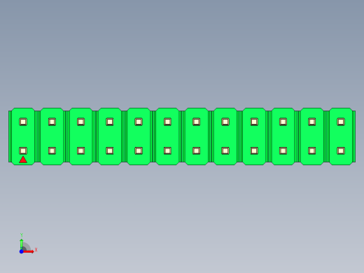 彩色公头100mil（2.54mm）系列-DS1021_green_2x12p_100mil_Type43_rev1.0前视缩略图
