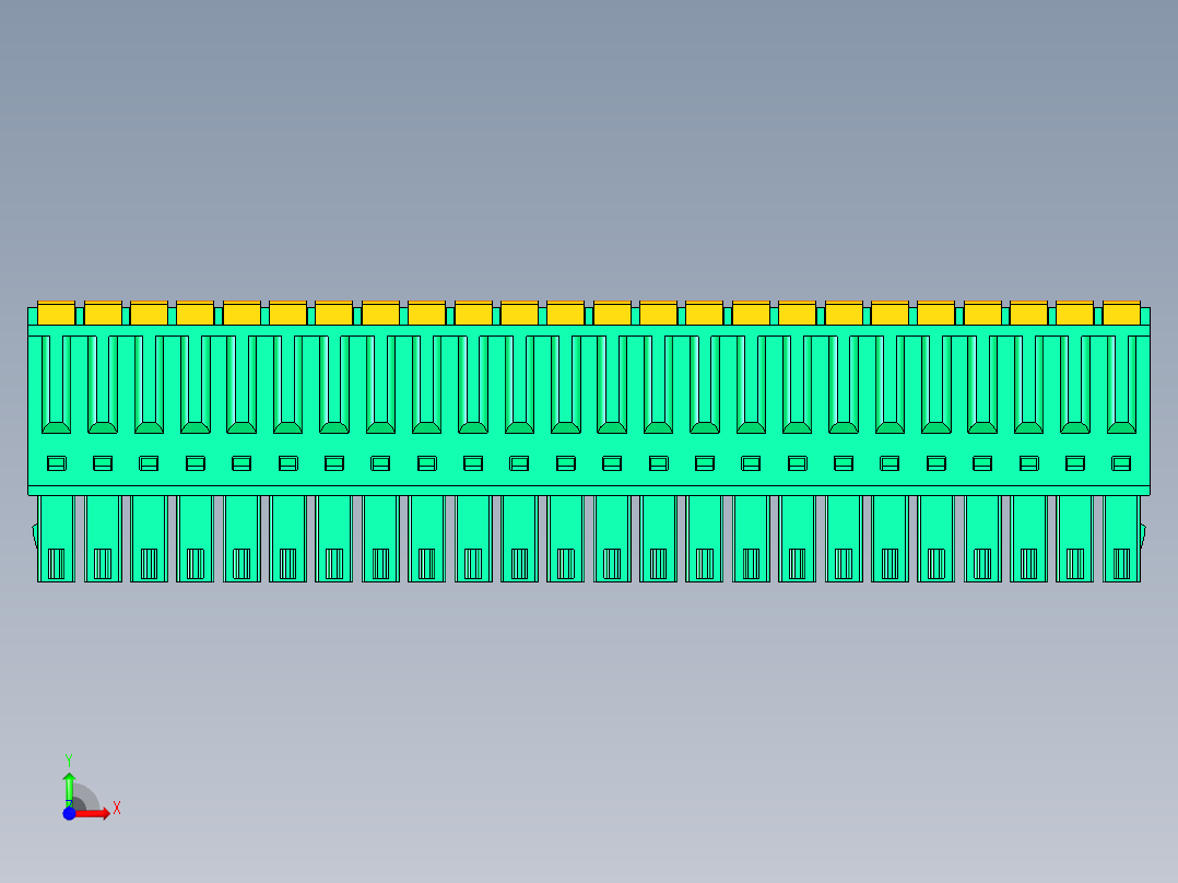 DEGSON 15EDG 系列 3.5mm 插拔式接线端子 FullPack-15EDGKD-3.5-24P-14-00AH前视图