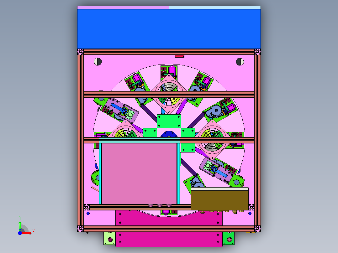 变速箱外壳平面干磨机前视图