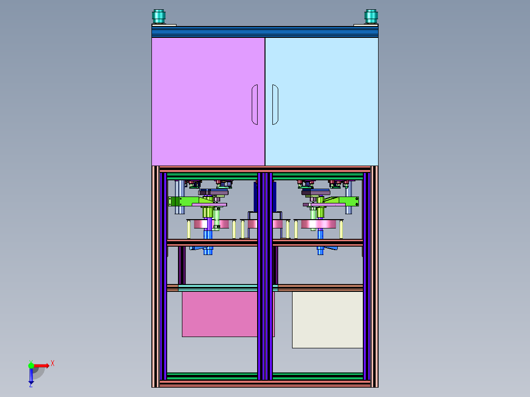 变速箱外壳平面干磨机俯视图