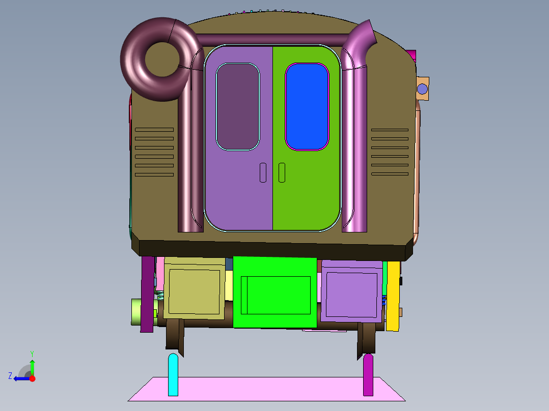 二等卧铺客运列车右视图