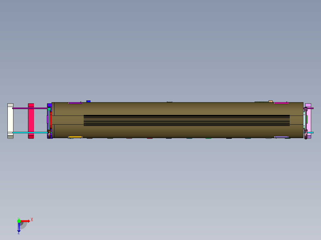 二等卧铺客运列车俯视图