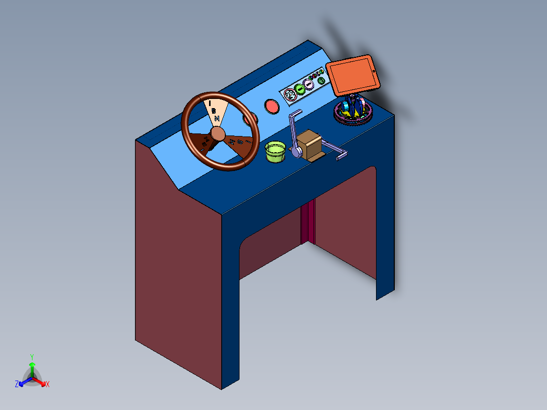 船舶操舵控制系统台正等轴测图