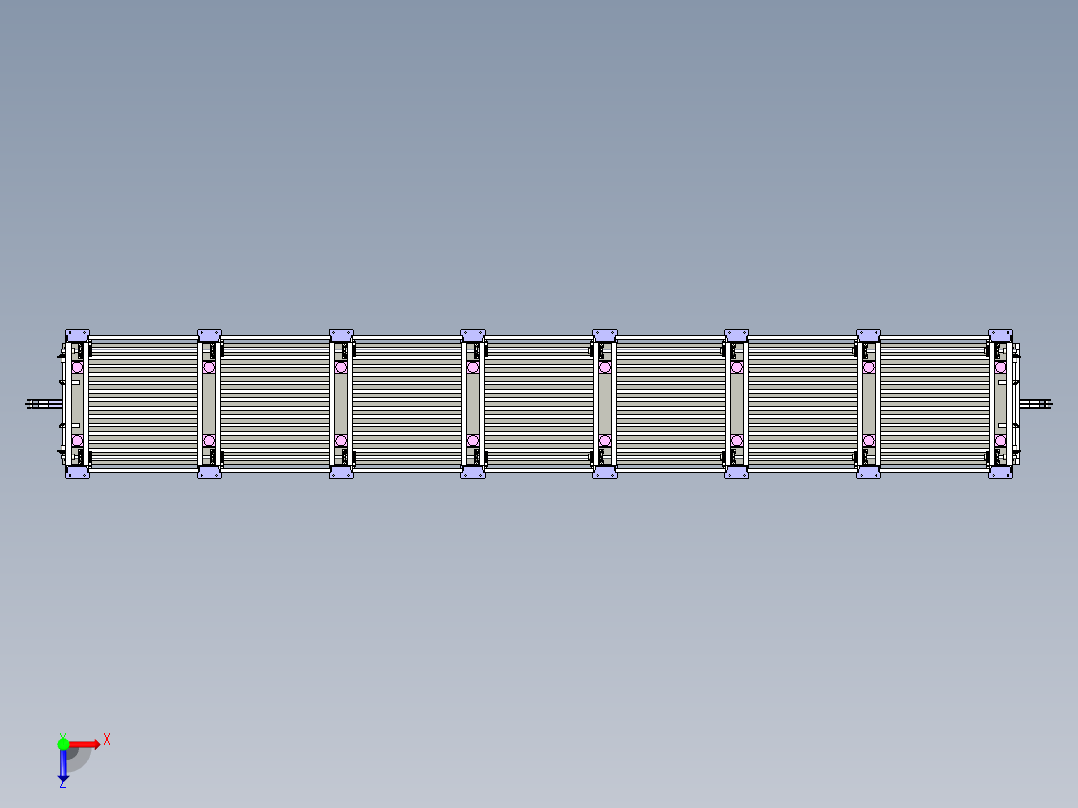 不连续夹芯板机器单层板俯视图