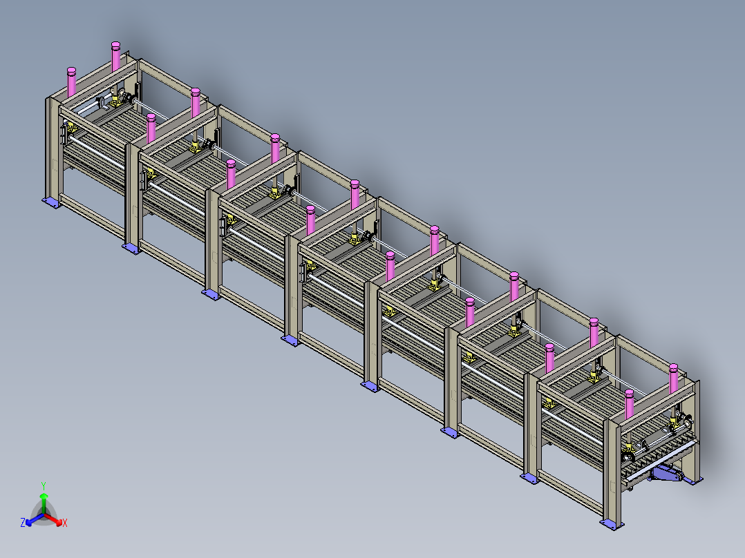 不连续夹芯板机器单层板正等轴测图