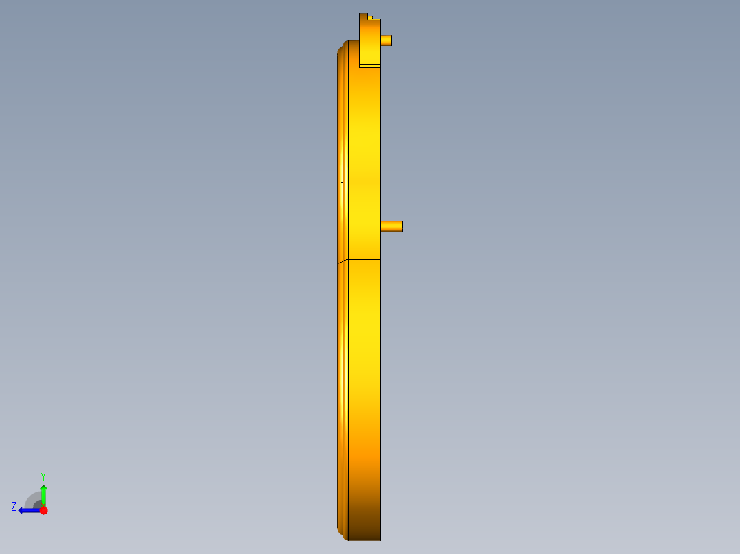 修正带盒盖模具设计右视图