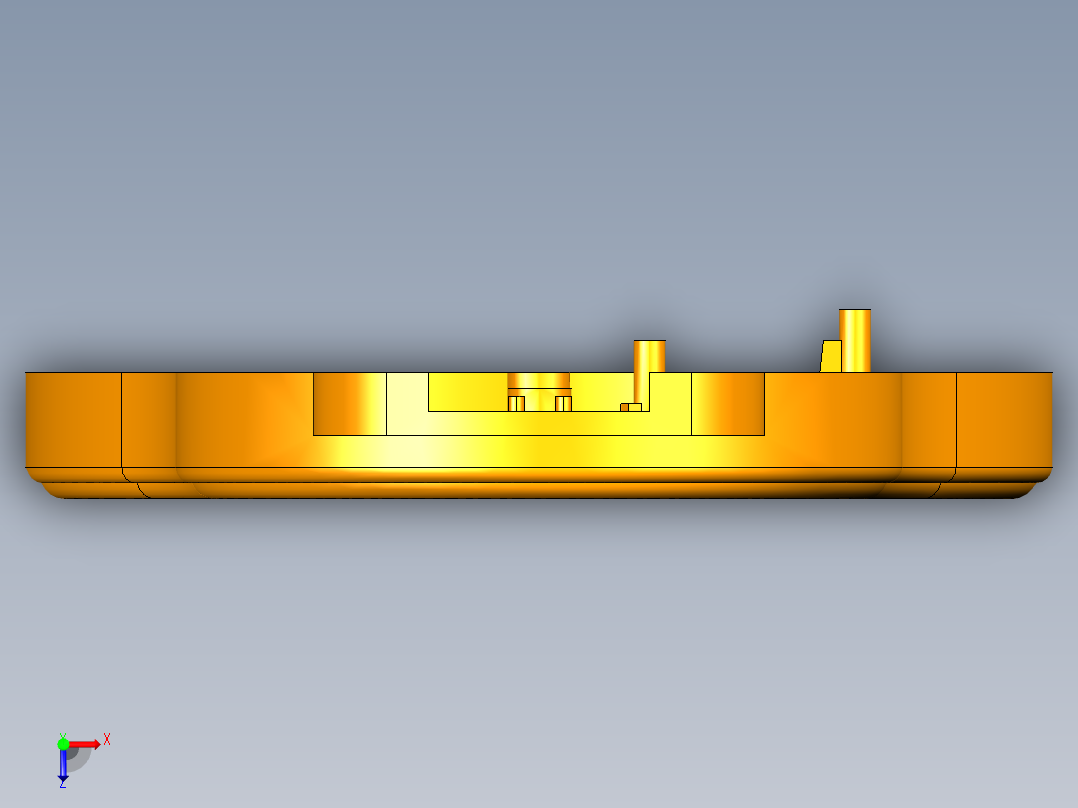 修正带盒盖模具设计俯视图