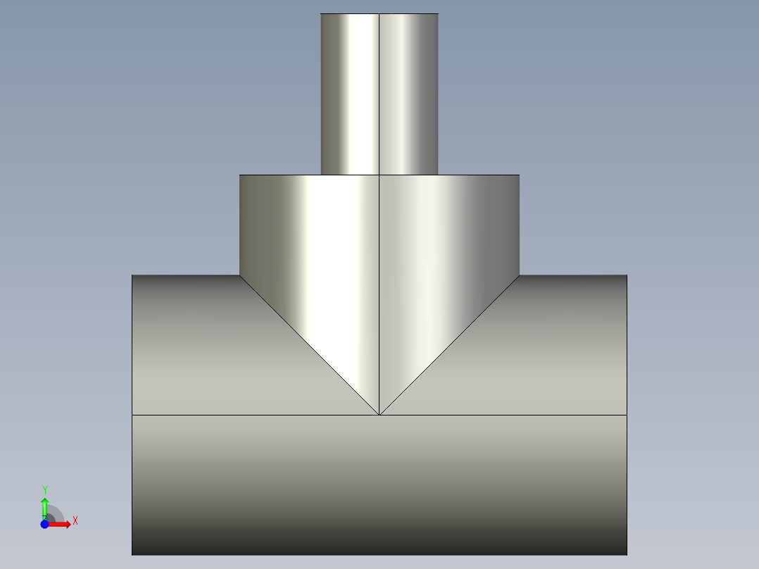 异径三通前视图