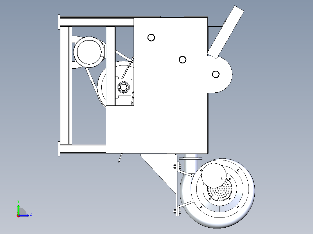 花生脱壳机左视图