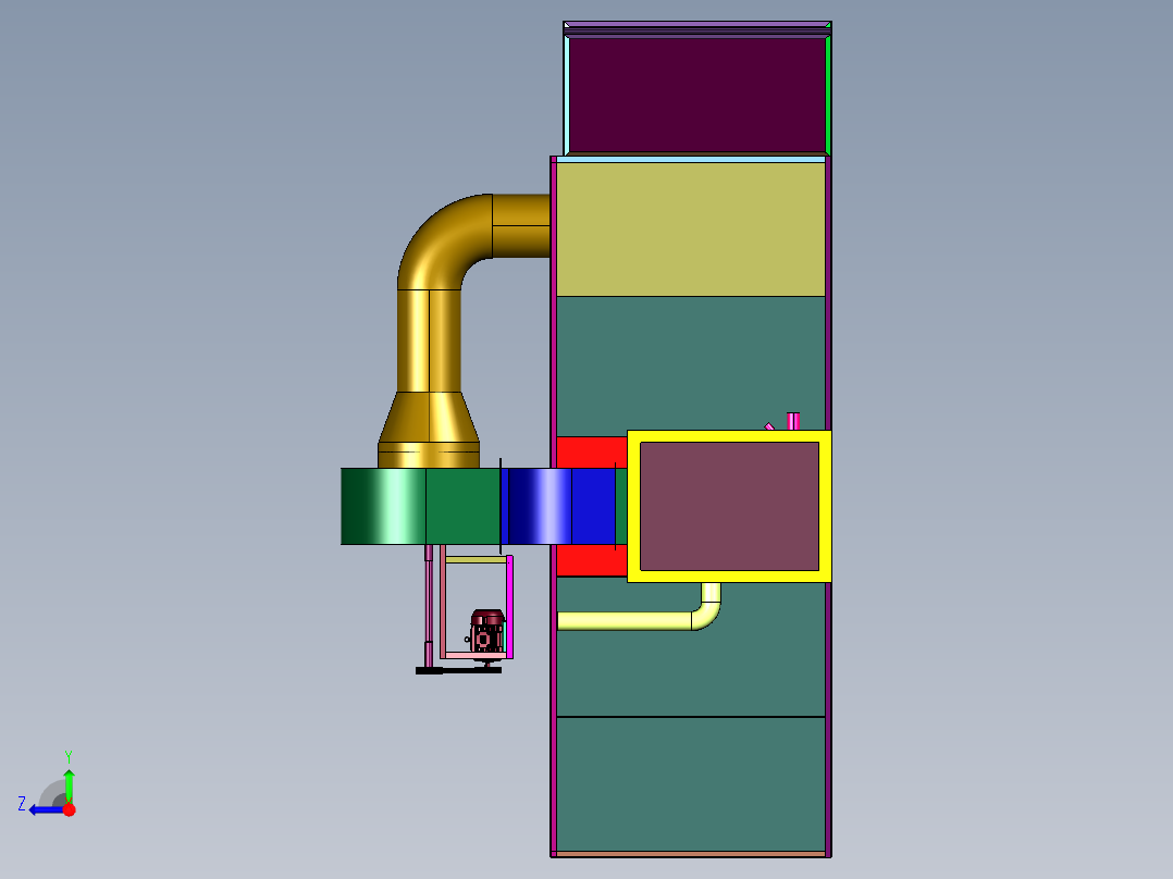 钣金加工工业烘箱右视图