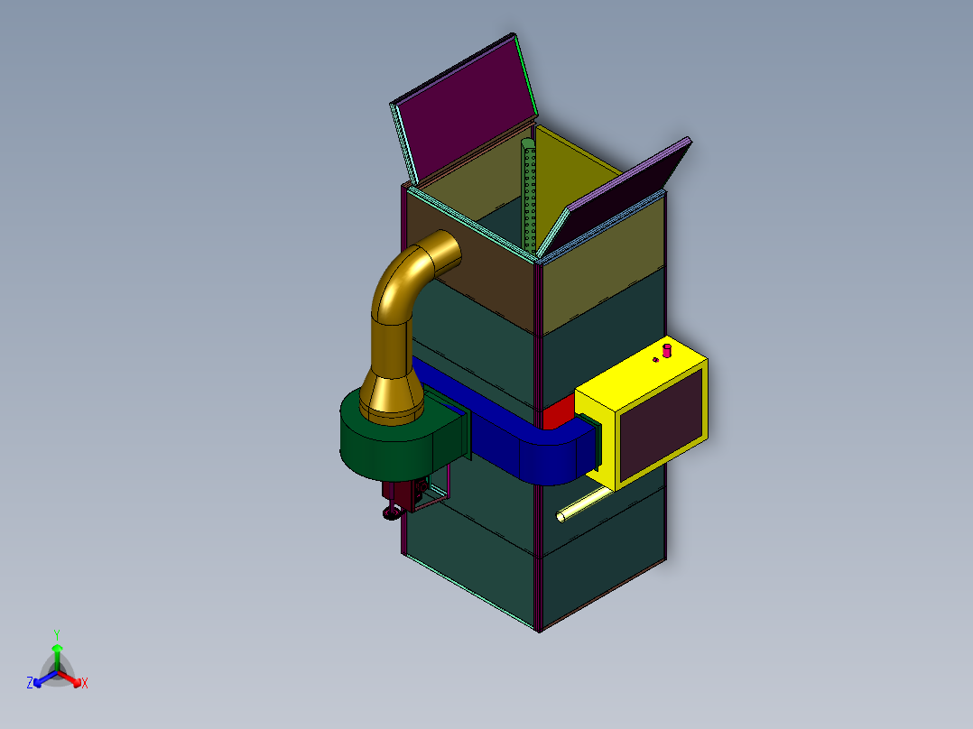 钣金加工工业烘箱正等轴测图
