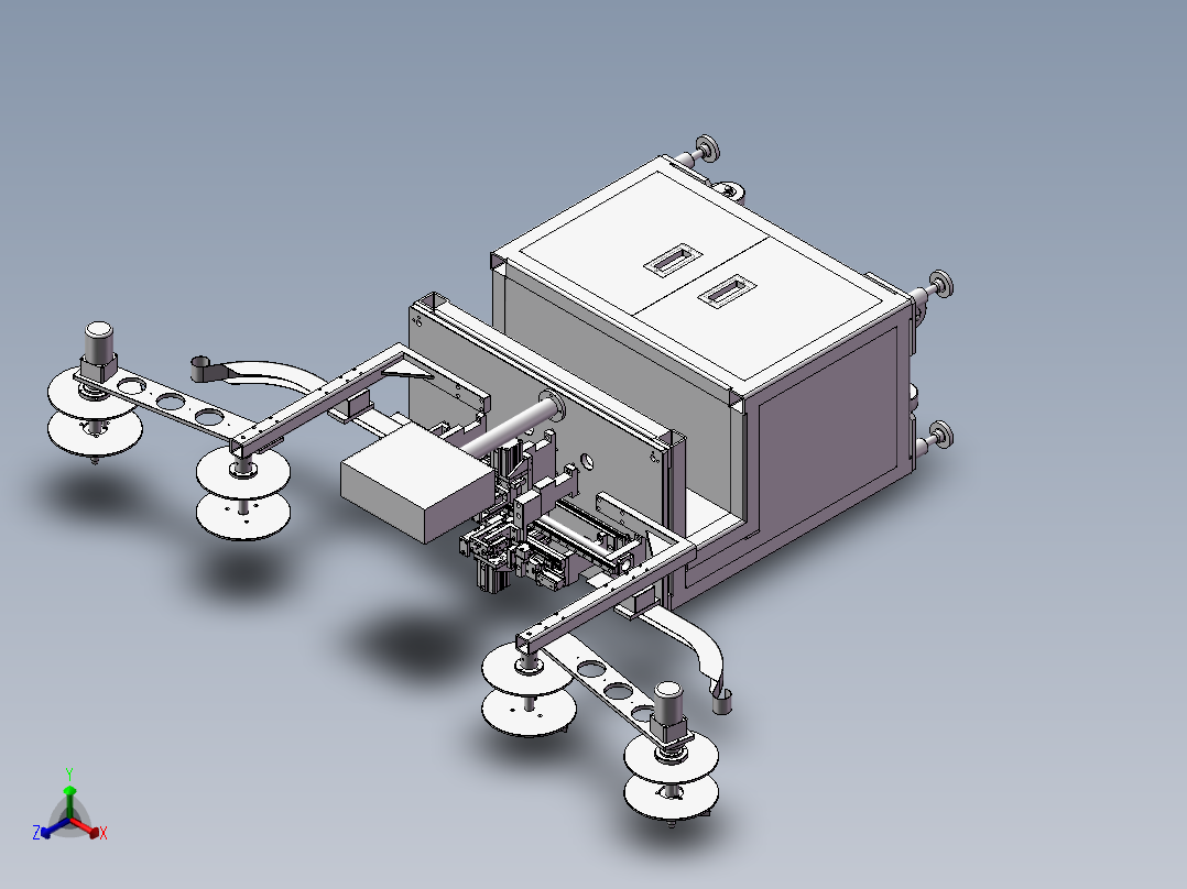 非标全自动插针裁切机正等轴测图