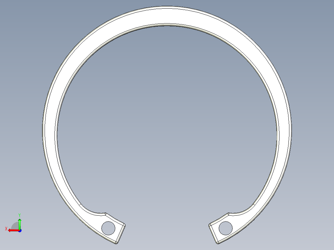 C型扣環(孔用)5508-3D多系列多零件图纸模型后视图