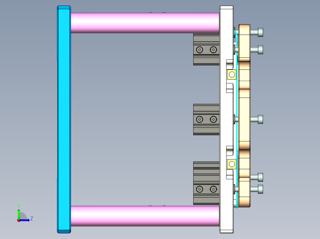 d15_top_case_al_cnc2笔记本CNC工装夹具三维模型左视图