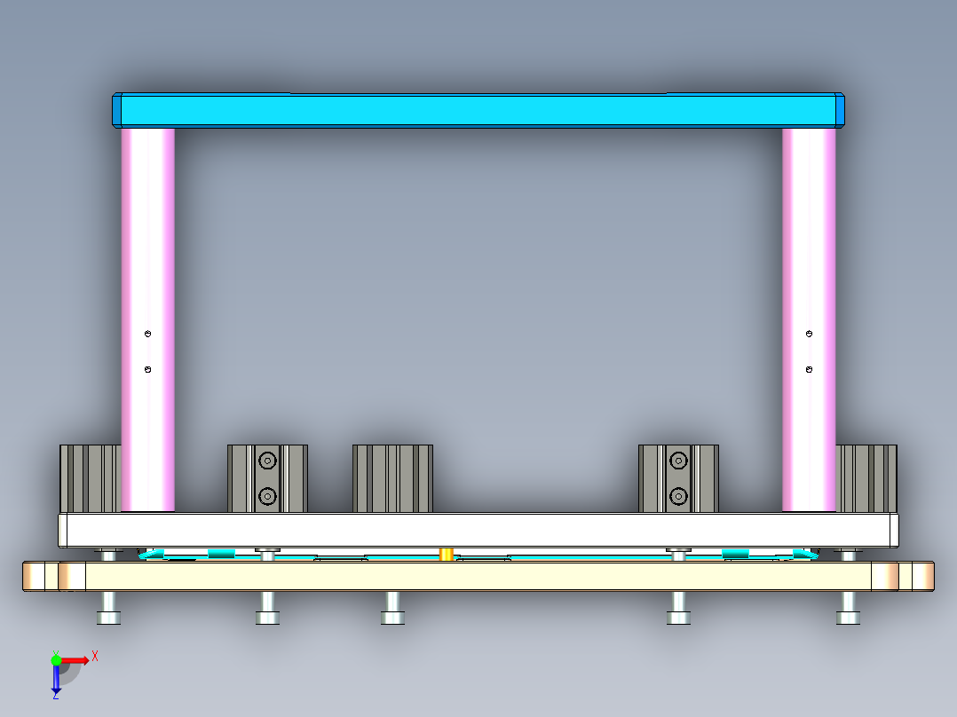d15_top_case_al_cnc2笔记本CNC工装夹具三维模型俯视图