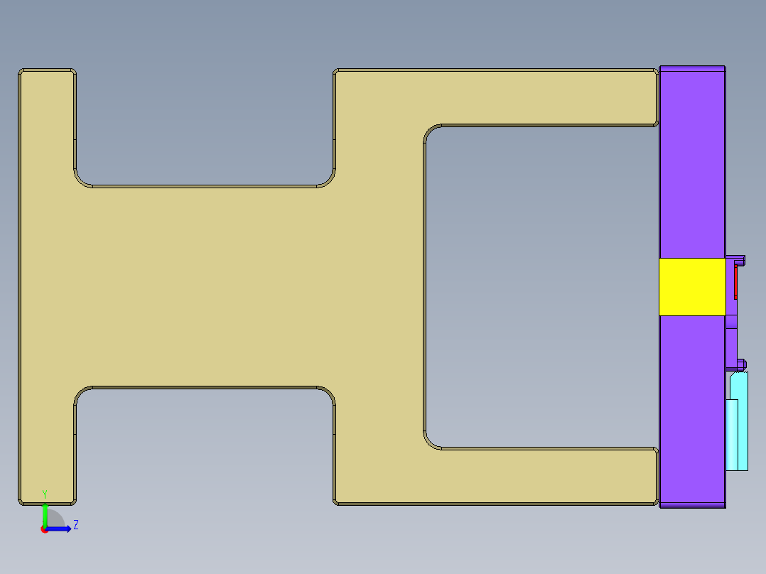 A00-0688小零件CNC工装夹具三维模型-CNC1外轮廓及A基准加工治具-锁螺栓版-20200702左视图