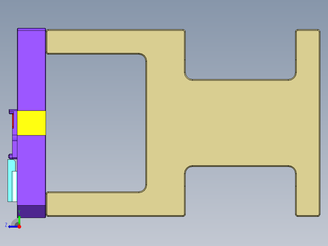 A00-0688小零件CNC工装夹具三维模型-CNC1外轮廓及A基准加工治具-锁螺栓版-20200702右视图
