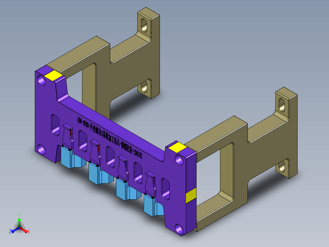 A00-0688小零件CNC工装夹具三维模型-CNC1外轮廓及A基准加工治具-锁螺栓版-20200702正等轴测图