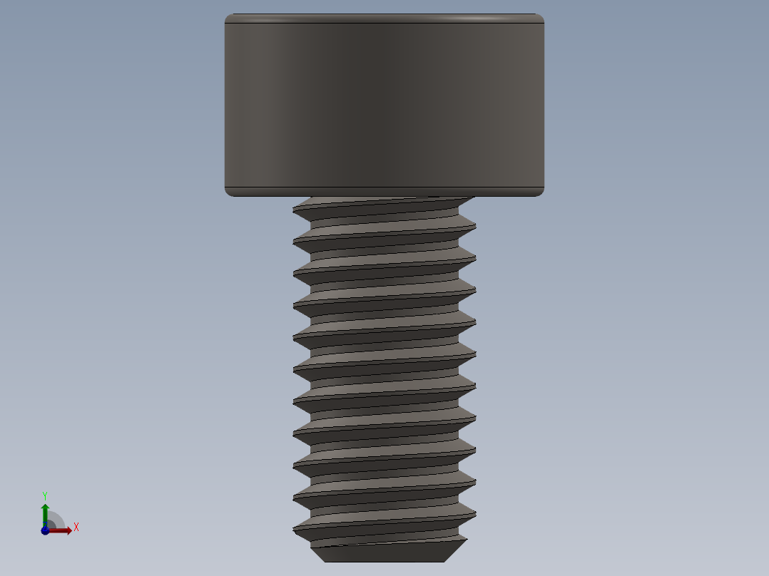 Screw_DIN_912_M4x8F_A2.SLDPRT公制内六角螺钉前视图