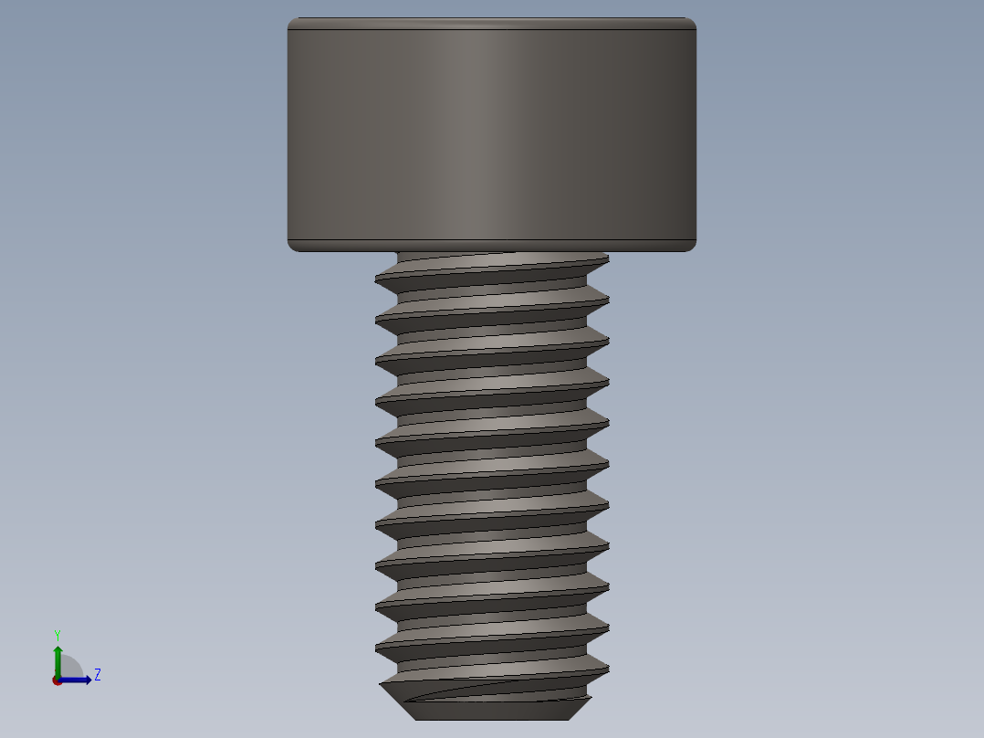 Screw_DIN_912_M4x8F_A2.SLDPRT公制内六角螺钉左视图