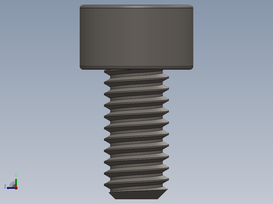 Screw_DIN_912_M4x8F_A2.SLDPRT公制内六角螺钉右视图