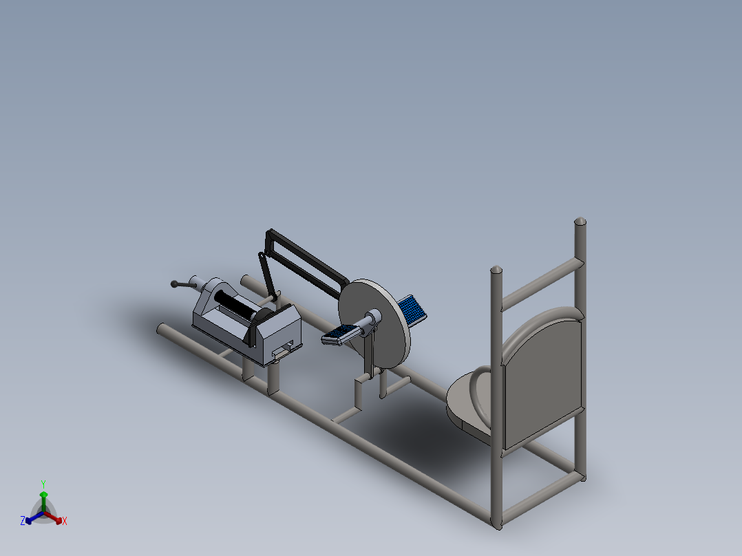 A2004103-踏板驱动的锯床正等轴测图