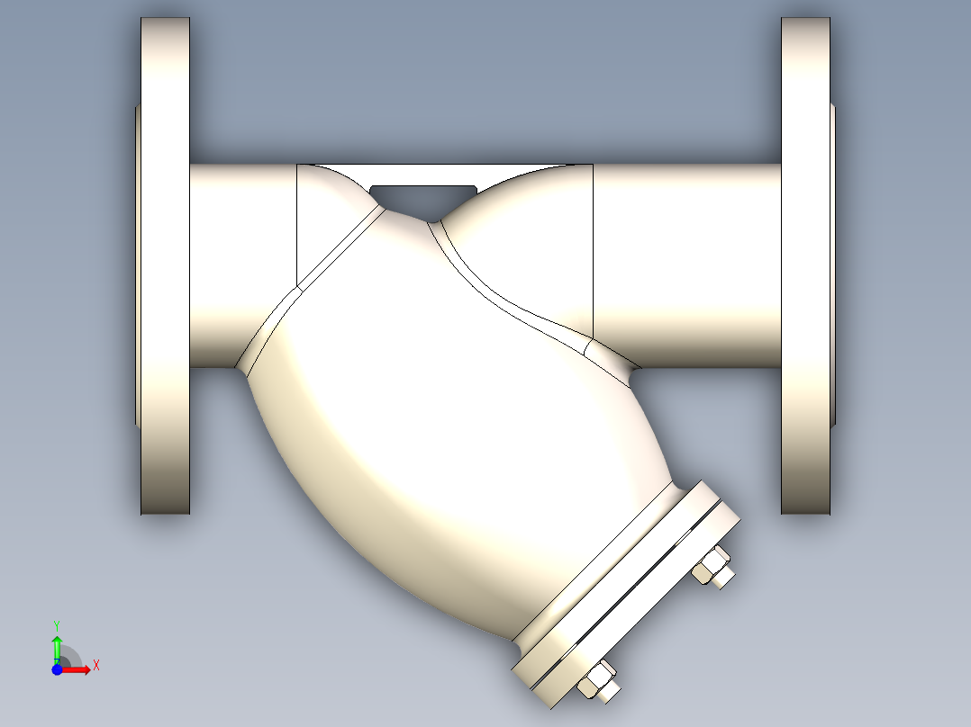 Y型过滤器-DN65前视图
