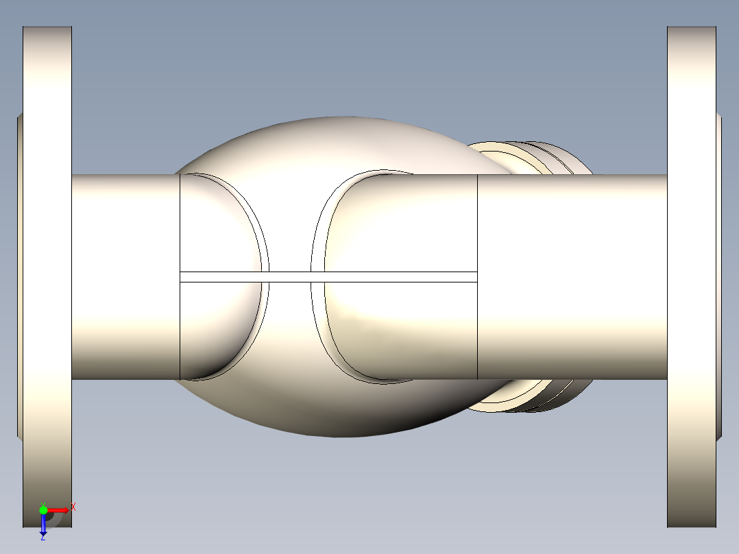 Y型过滤器-DN65俯视图