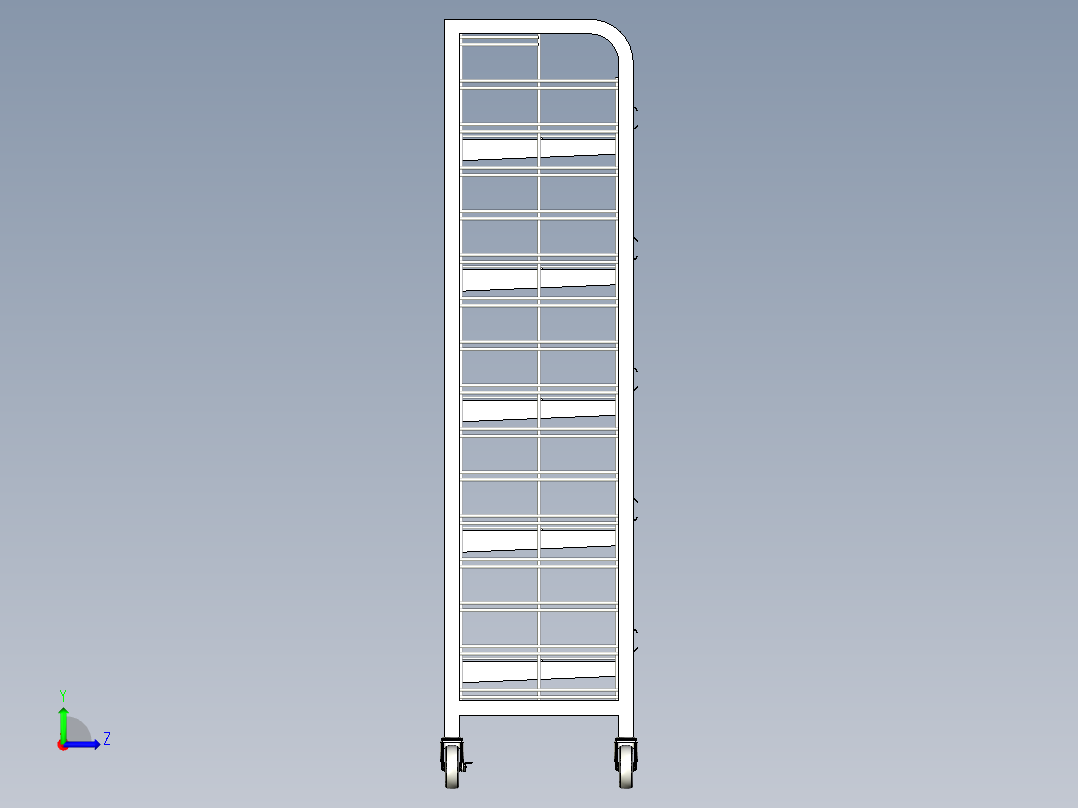 B2004248-金属架展示架左视图