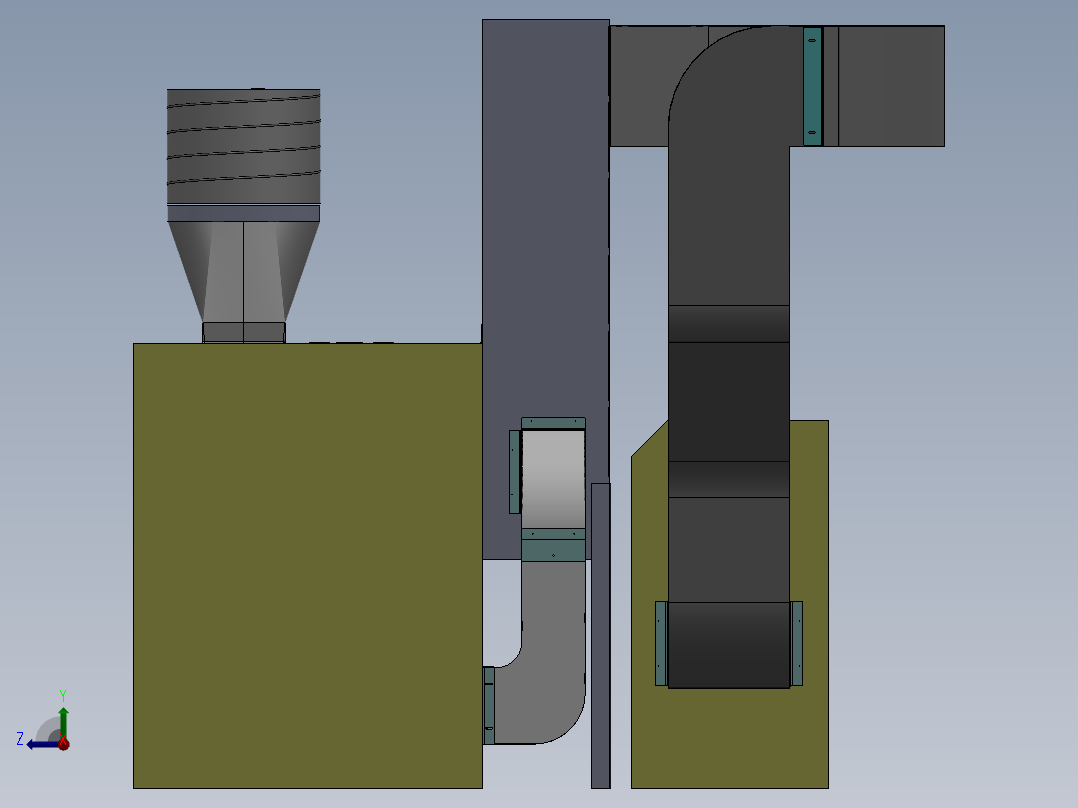 A2005235-定制薄钢板管道右视图