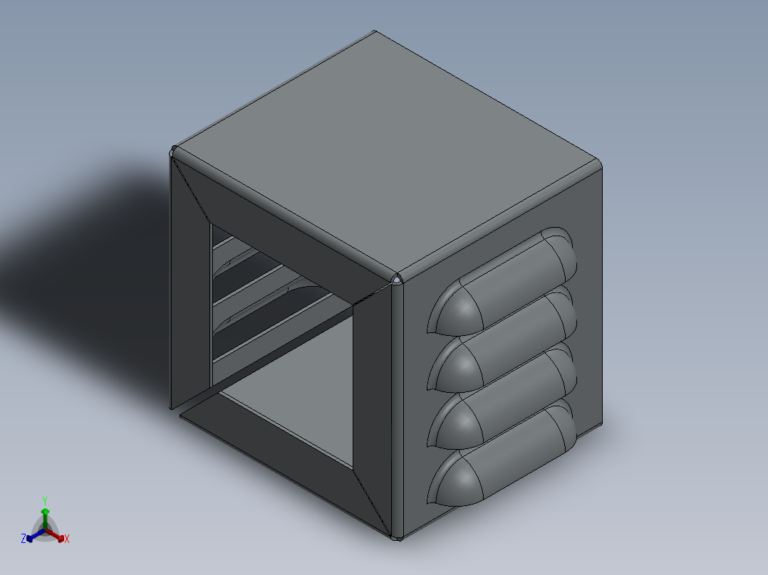 金属盒正等轴测图