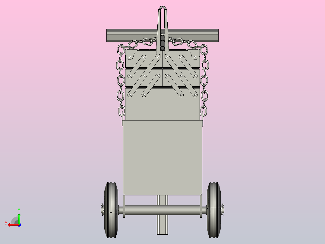 工具箱小车后视图