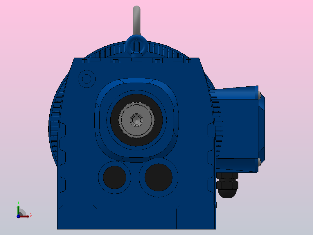 R137底脚轴伸式安装斜齿轮减速机R137-Y55-4P-250-M1-0°前视图