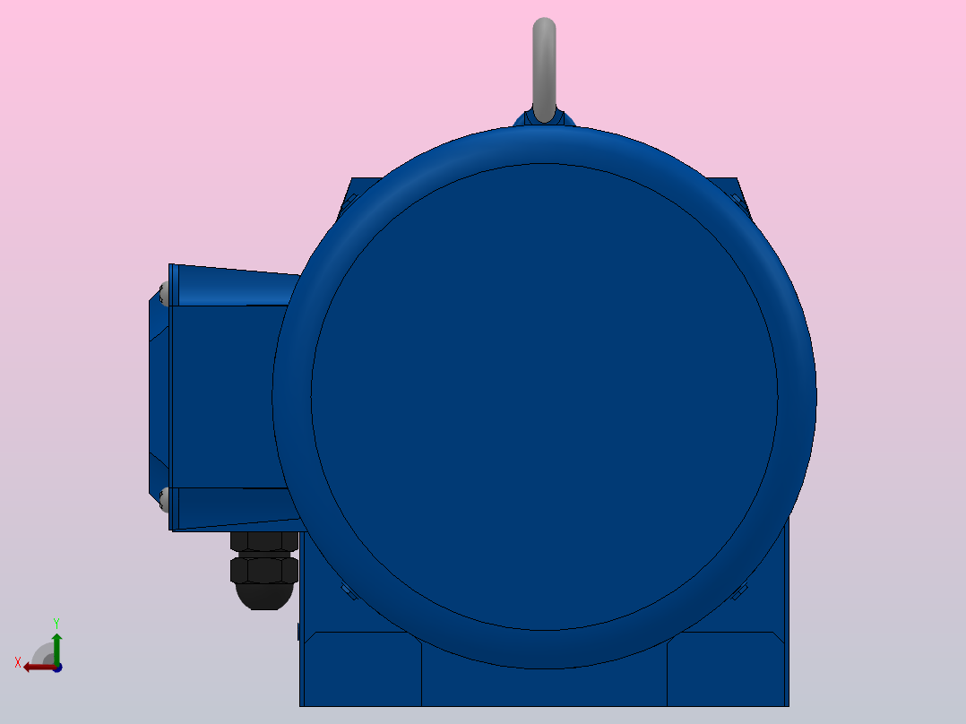 R137底脚轴伸式安装斜齿轮减速机R137-Y55-4P-250-M1-0°后视图