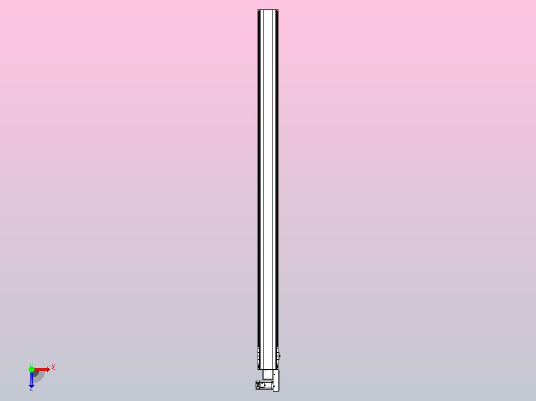 皮带直线轴半封闭可选导轨TPA-HNB-140D-120-L2250-MR-C-P40-N3俯视图