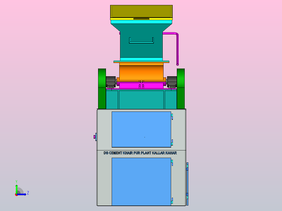 煤炭锤式破碎机分选机hammer-crusher-3831-模型格式为 stp左视图