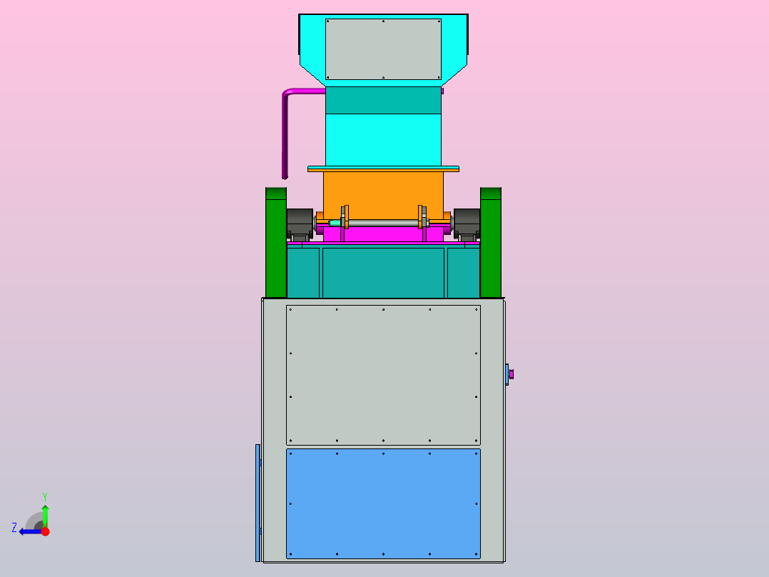 煤炭锤式破碎机分选机hammer-crusher-3831-模型格式为 stp右视图