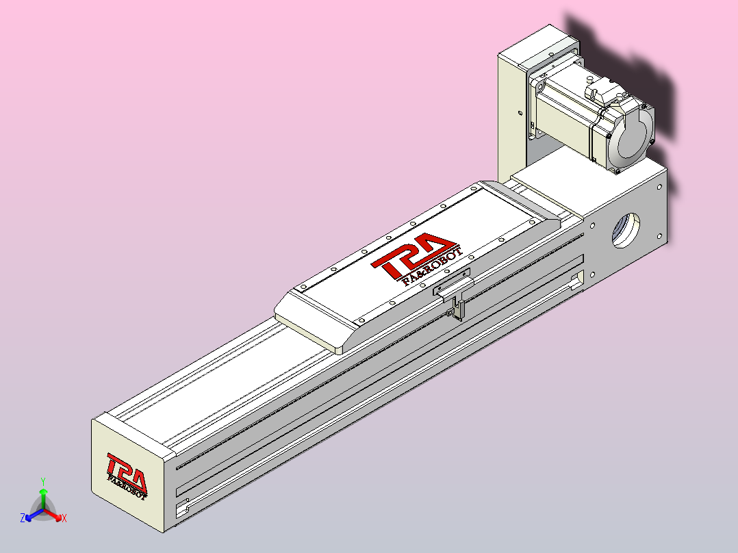 伺服电机集成皮带传动直线执行器TPA-OCB-120-224-L150-RU-P75-N3主视图