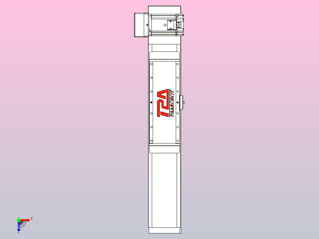 伺服电机集成皮带传动直线执行器TPA-OCB-120-224-L150-RU-P75-N3俯视图