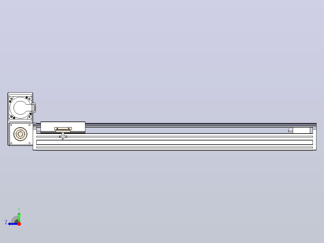 皮带直线轴半封闭可选导轨TPA-HNB-175D-140-L700-LU-Y-P75-N3右视图