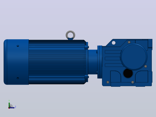 K77底脚轴伸式安装螺旋锥齿轮减速机K77-YVE5.5-4P-29.27-M1-0°-A左视缩略图