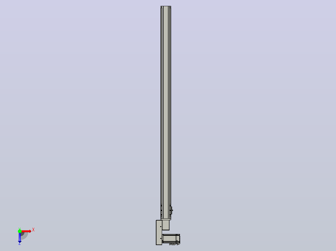 皮带直线轴半封闭可选导轨TPA-HNB-65S-90-L1250-ML-C-P10-N3俯视图