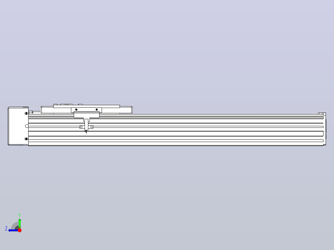 滚珠丝杠直线轴带导轨全封闭TPA-HCR-140D-2010C-L350-ML-Y-P40-N3右视图