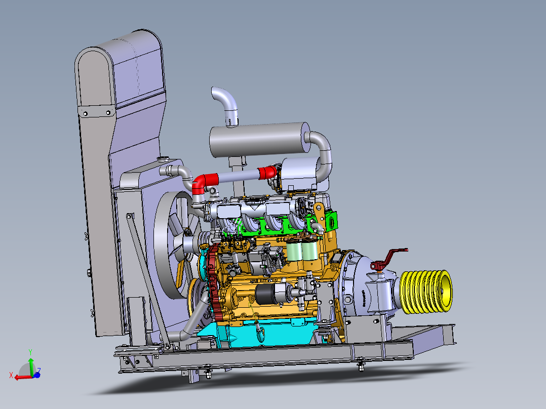 YC4112ZLQ柴油发动机主视图