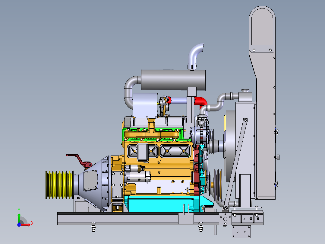 YC4112ZLQ柴油发动机前视图