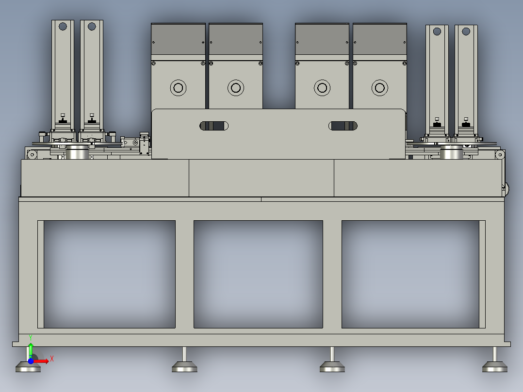 智能卡冲切机3D模型前视图