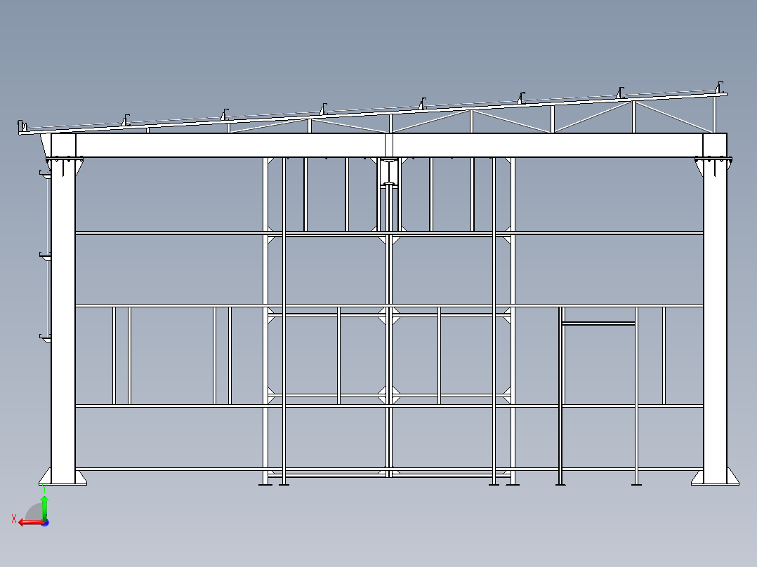 厂房钢构骨架（实际应用后视图