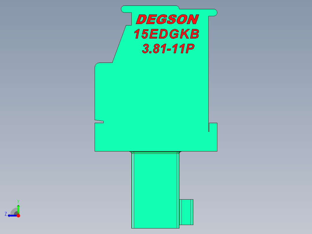 DEGSON 15EDG 系列 3.81mm 插拔式接线端子-15EDGKB-3.81-11P-14-00AH右视图