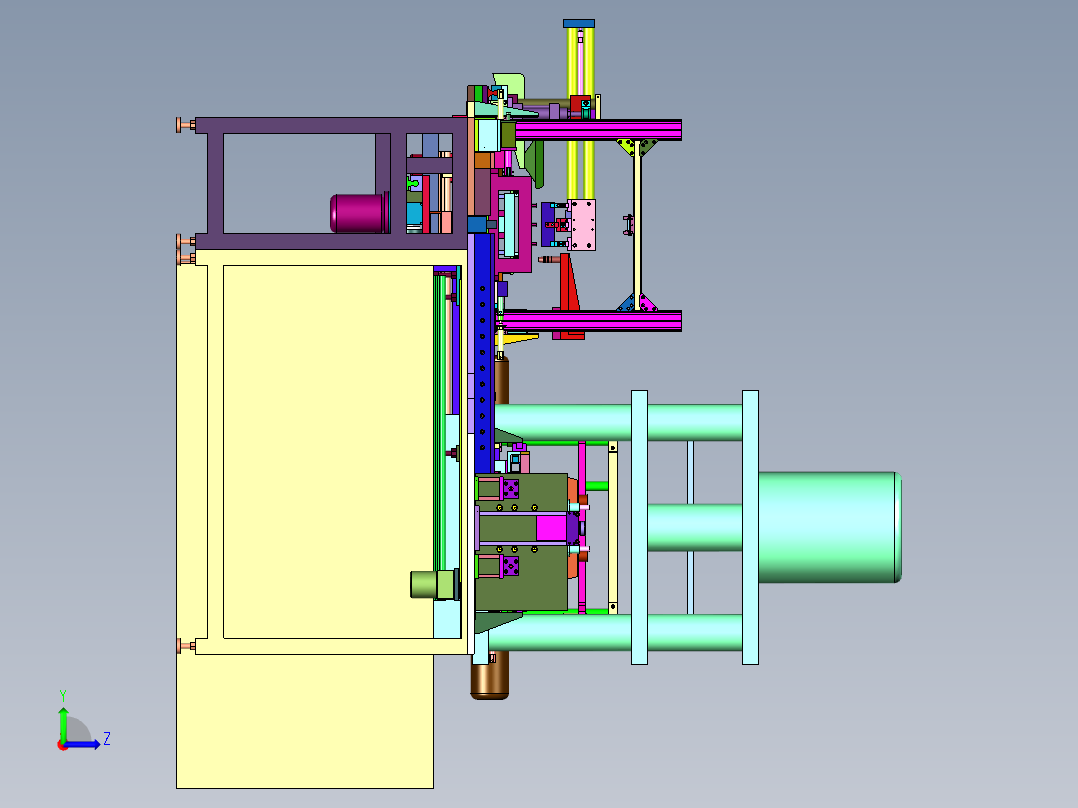 循环式模具填粉冲压线左视图